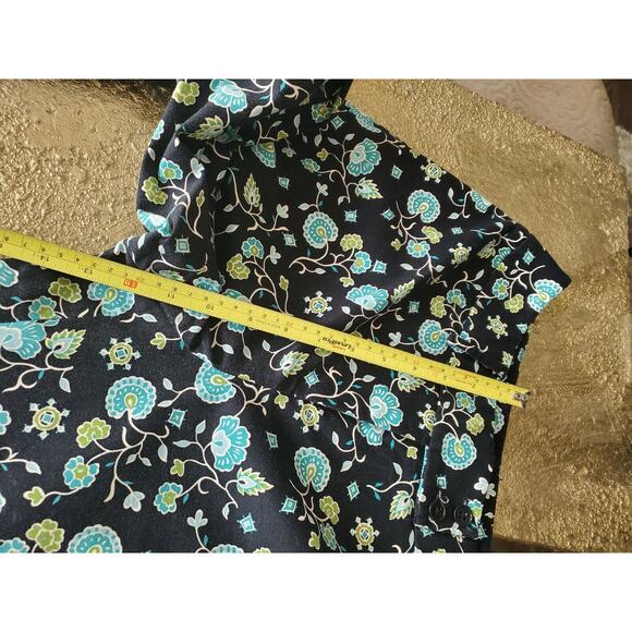 Harold's Women's Black Floral Cotton Casual High Rise Staight Pant Size 6 - Picture 6 of 11